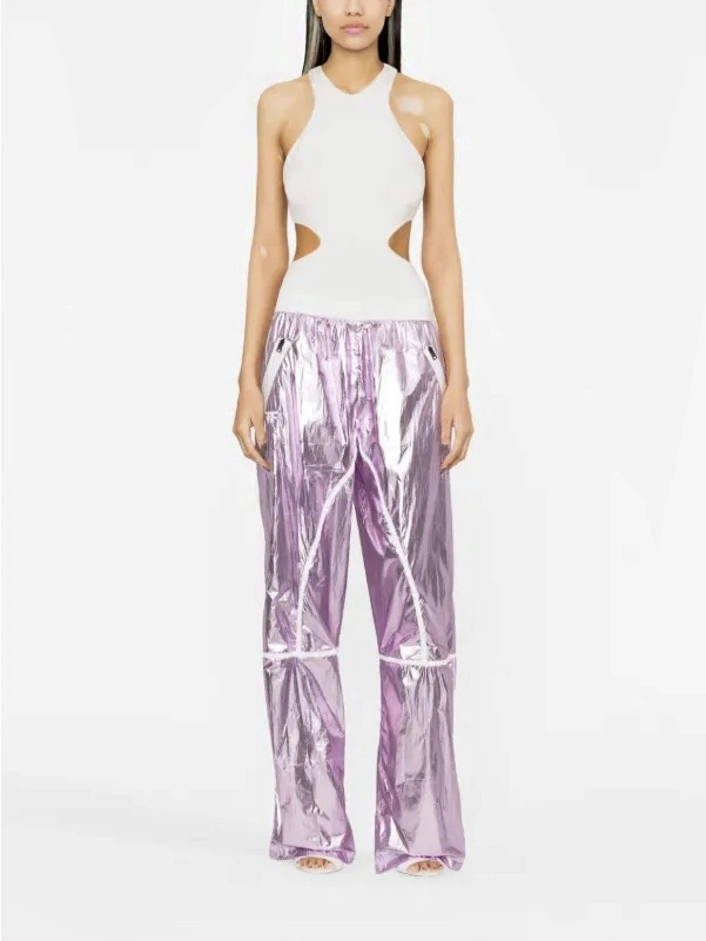 Tom ford Laminated Technical Nylon Track Pants purple size 4 NWT